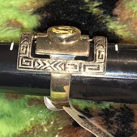 Size 7 .925 SS Aztec 1.15ct Brazilian Yellow Quartz - Picture 3 of 7